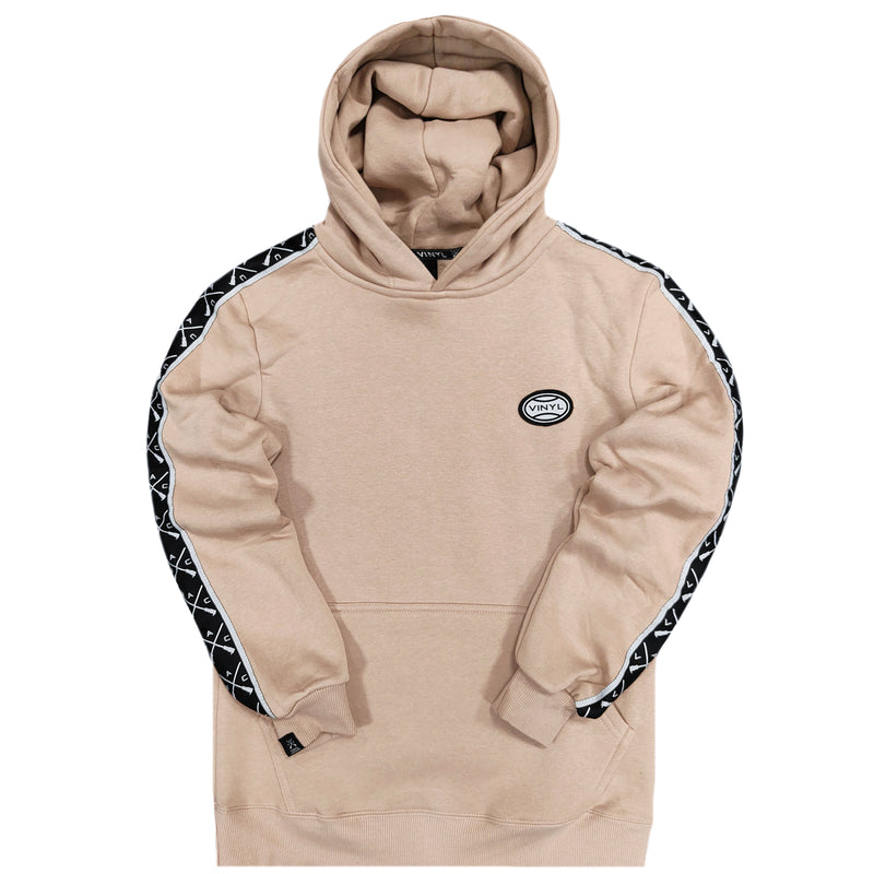 Vinyl art clothing - 77903-77-W - oval logo hoodie - beige