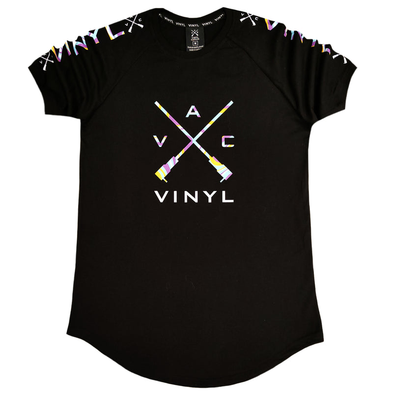 Vinyl art clothing - 82960-01 - black lined colours t-shirt