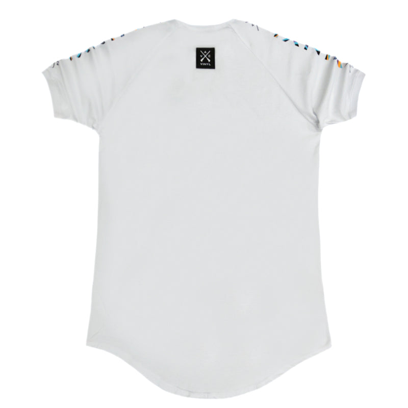 Vinyl art clothing - 82960-02-W - white lined colours t-shirt