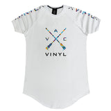 Vinyl art clothing - 82960-02-W - white lined colours t-shirt