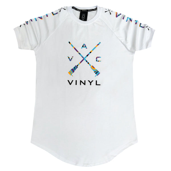 Vinyl art clothing - 82960-02 - white lined colours t-shirt