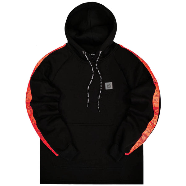 Vinyl art clothing fluo taped hoodie - black