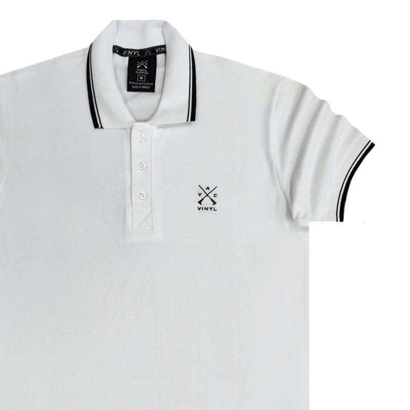 Vinyl art clothing - 88253-02 - white polo with white details