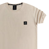 Vinyl art clothing beige big logo t-shirt