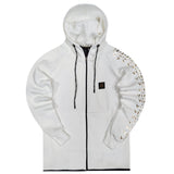 Vinyl art clothing - 98220-02 - full-zip hoodie with logo sleeves - white