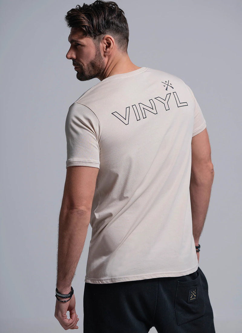 Vinyl art clothing - 92820-77 - beige big logo t-shirt