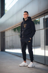 Henry clothing - 3-305 - black gold emplem logo hoodie