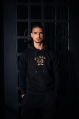 Henry clothing - 3-305 - black gold emplem logo hoodie