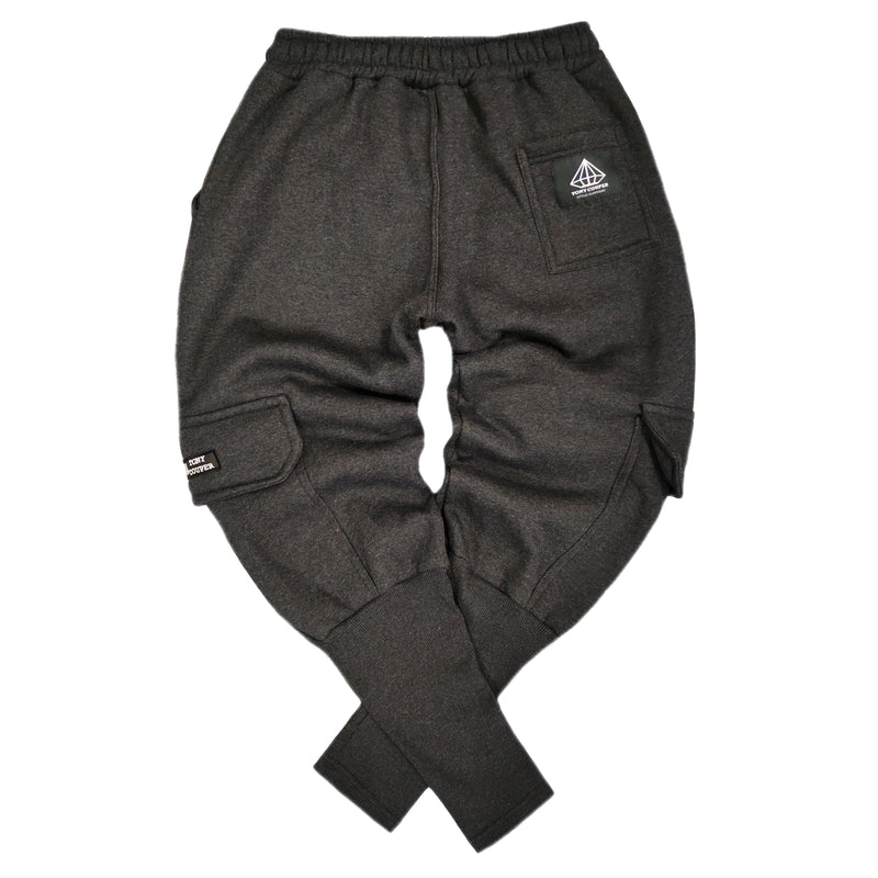 Tony couper - F23/4 - cargo rip trackpants - dark grey