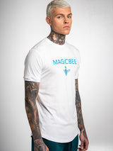 Magic bee - MB2206 - classic petrol logo tee - white