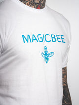 Magic bee - MB2206 - classic petrol logo tee - white
