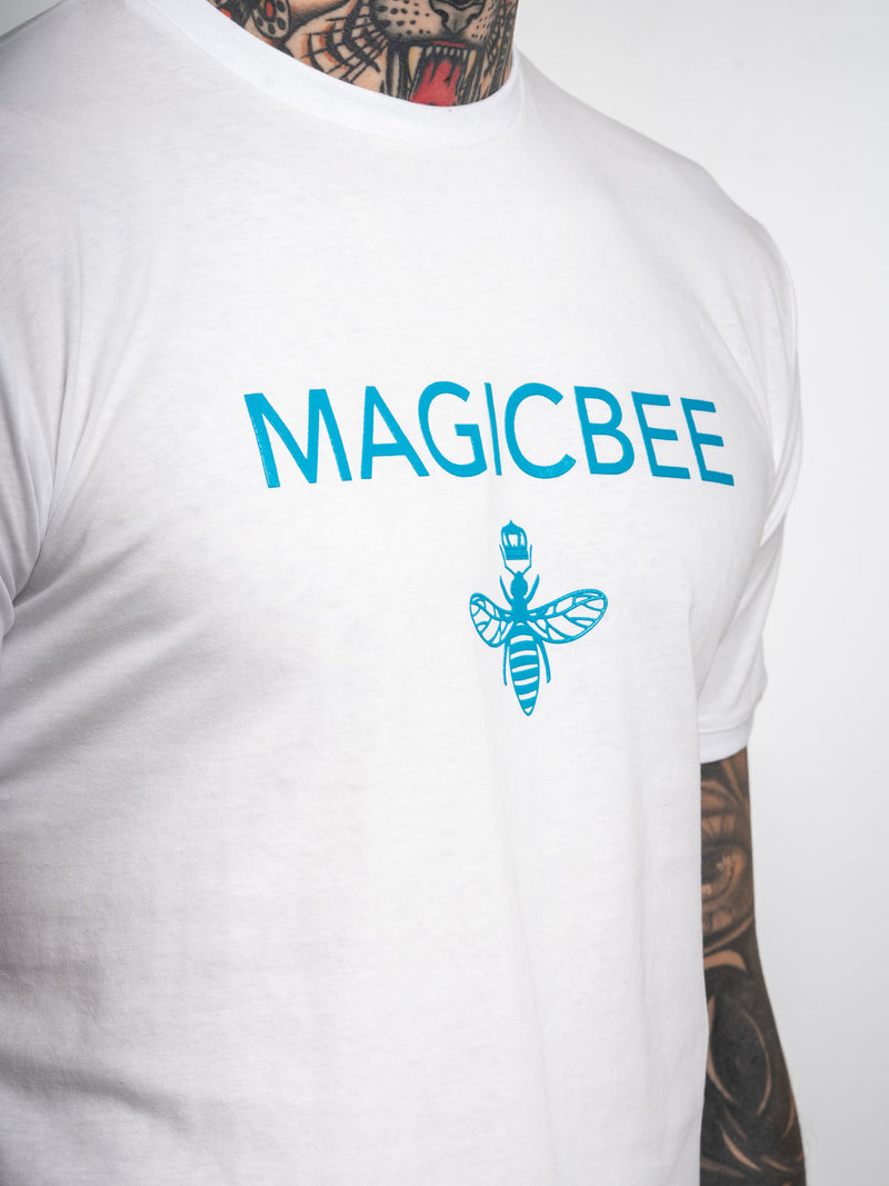 Magic bee - MB2206 - classic petrol logo tee - white