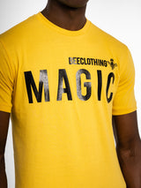 Magic bee - MB2207 - curved hem glossy logo tee - yellow