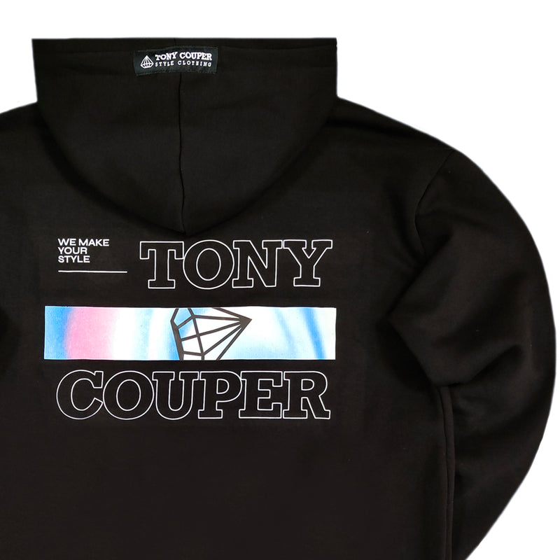 Tony couper  - H23/17 - rainbow hoodie - black