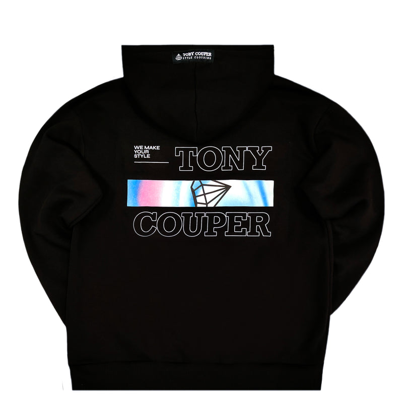 Tony couper  - H23/17 - rainbow hoodie - black