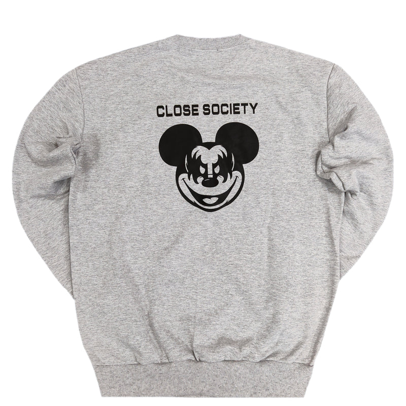 Clvse society - W22-463 - double mickey crewneck - grey