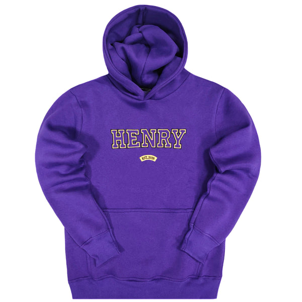 Henry clothing - 3-302 - purple gold hologram logo hoodie