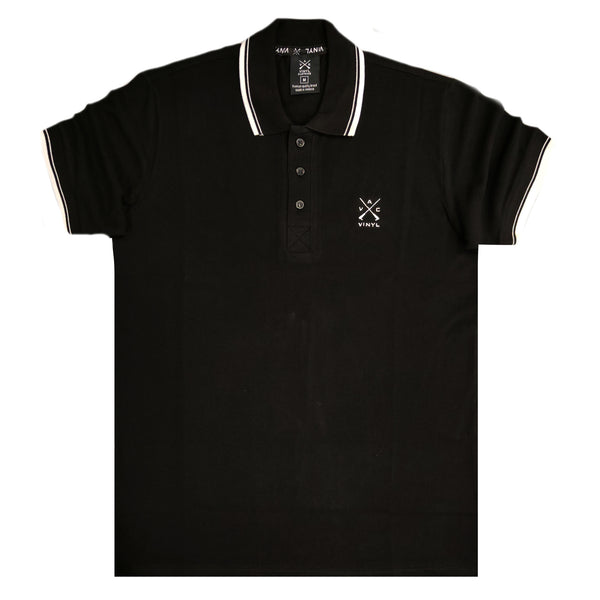 Vinyl art clothing - 88253-01 - black polo with white details