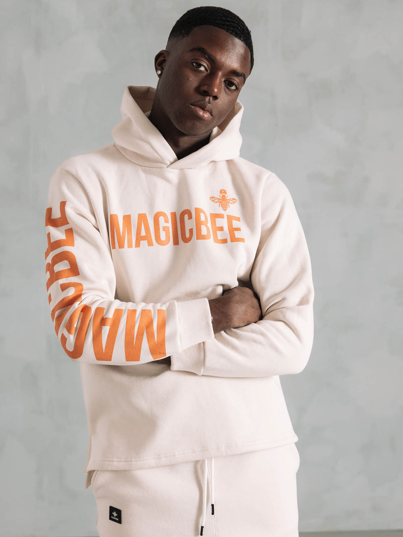 Magicbee - MB22506 - double logo hoodie -white pink