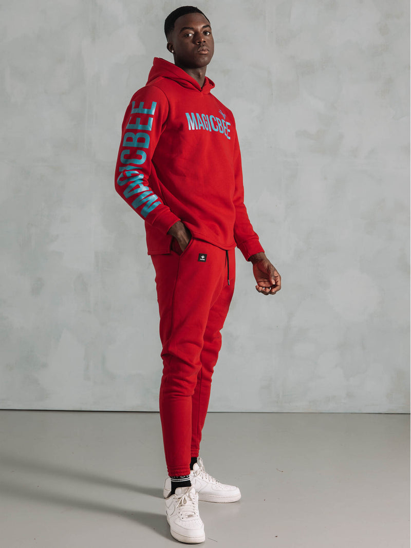 Magicbee - MB22506 - double logo hoodie - red