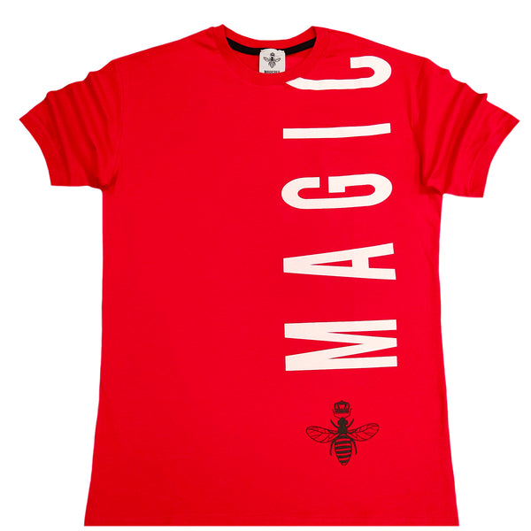 Magic bee - MB2201 - vertical logo tee - red