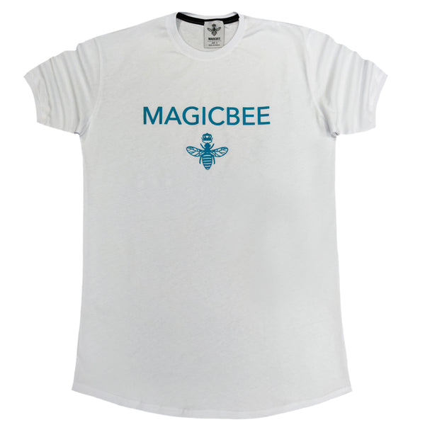 Magic bee classic petrol logo tee - white