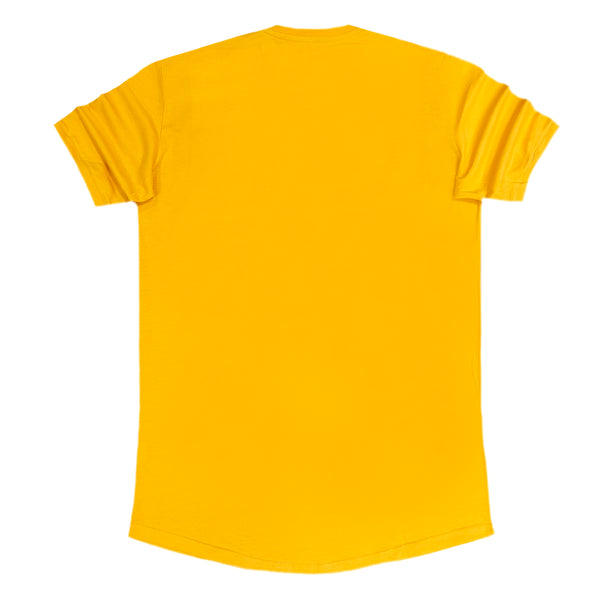 Magic bee - MB2207 - curved hem glossy logo tee - yellow