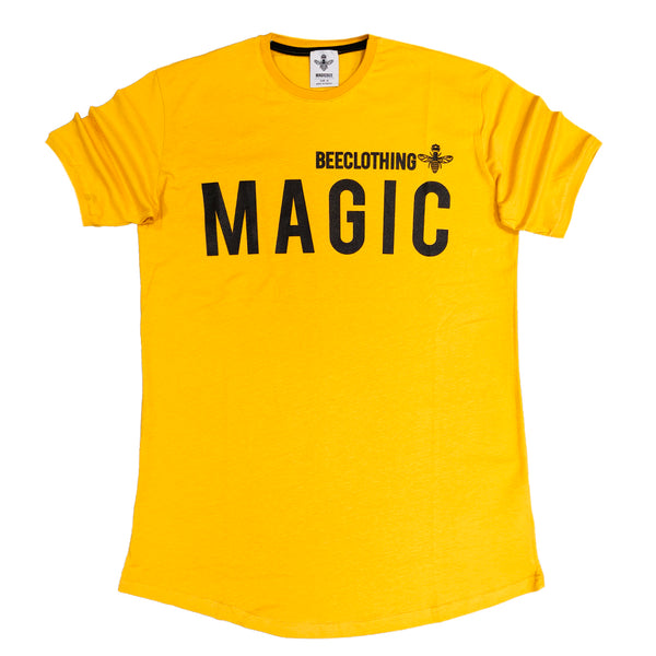 Magic bee - MB2207 - curved hem glossy logo tee - yellow