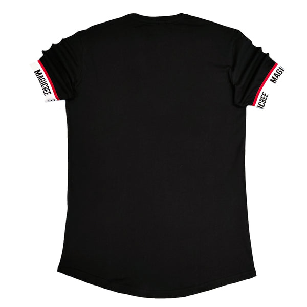 Magic bee - MB2211 - red & white elastic tee - black