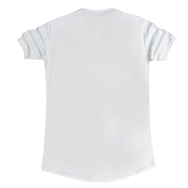 Ανδρική κοντομάνικη μπλούζα Magic bee - MB2215 - ice grey tape λευκό