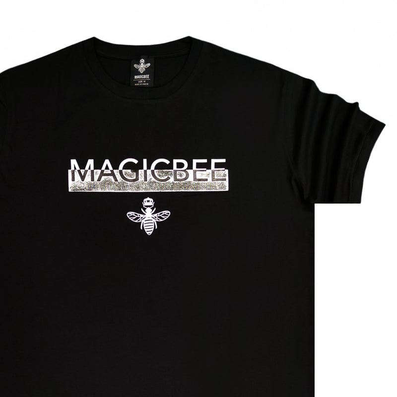 Magicbee - MB2219 - silver foil tee - black