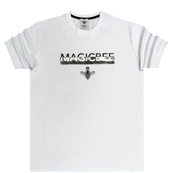 Magicbee - MB2219 - silver foil tee - white