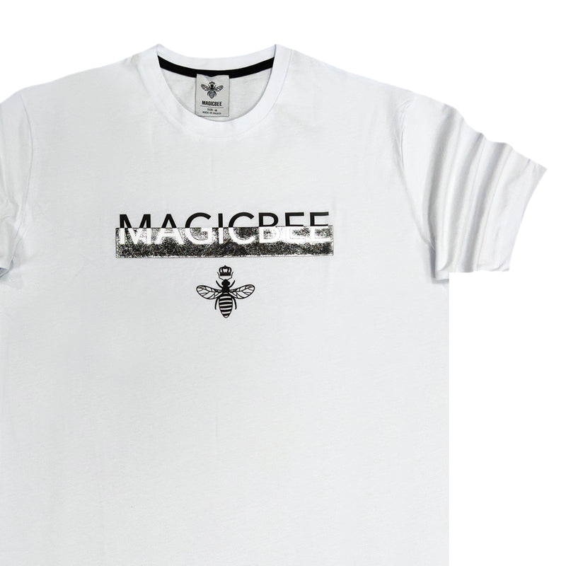 Magicbee - MB2219 - silver foil tee - white