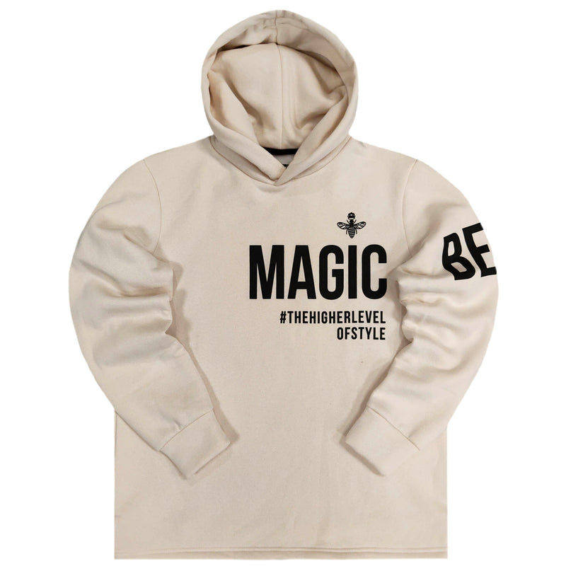 Magicbee - MB22507 - sleeves logo hoodie - beige