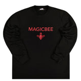 Magicbee - MB22508 - center logo long sleeve tee - black