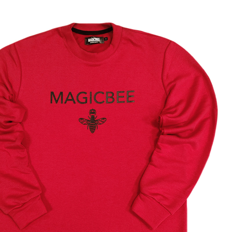 Magicbee center logo long sleeve tee - red