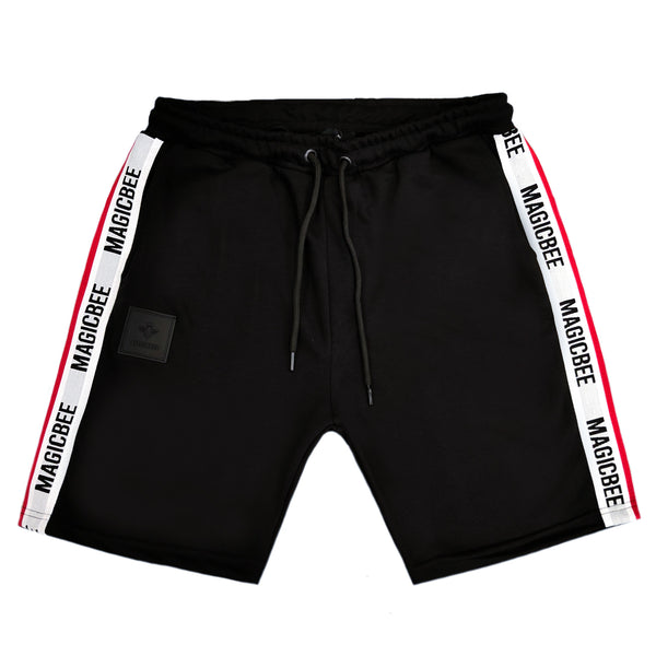 Magic bee - MB2254 - red & white elastic shorts - black