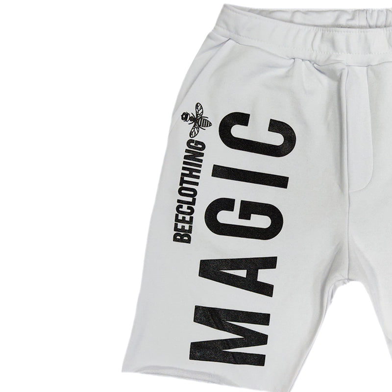 Magicbee - MB2256 - big logo shorts - white