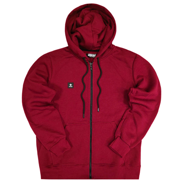 Magicbee - MB22604 - rear logo zip through hoodie - burgundy
