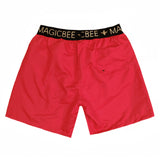 Magicbee gold elastic swim shorts - red lava