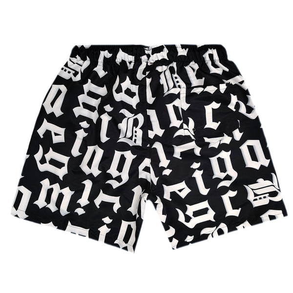 Magicbee - MB2292 - gothic swim shorts - black/white