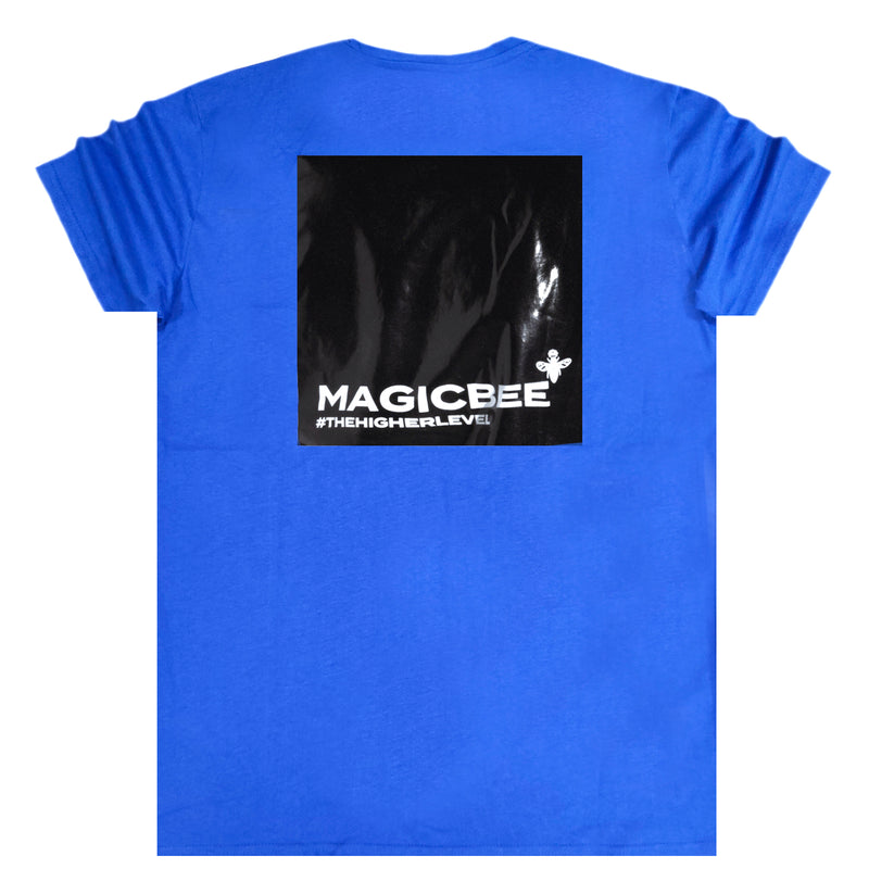 Magicbee back glossy logo tee - blue