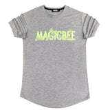 Magic bee - MB2306 - big green logo tee - grey