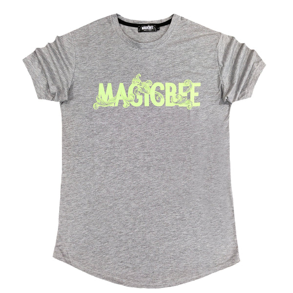 Magic bee - MB2306 - big green logo tee - grey