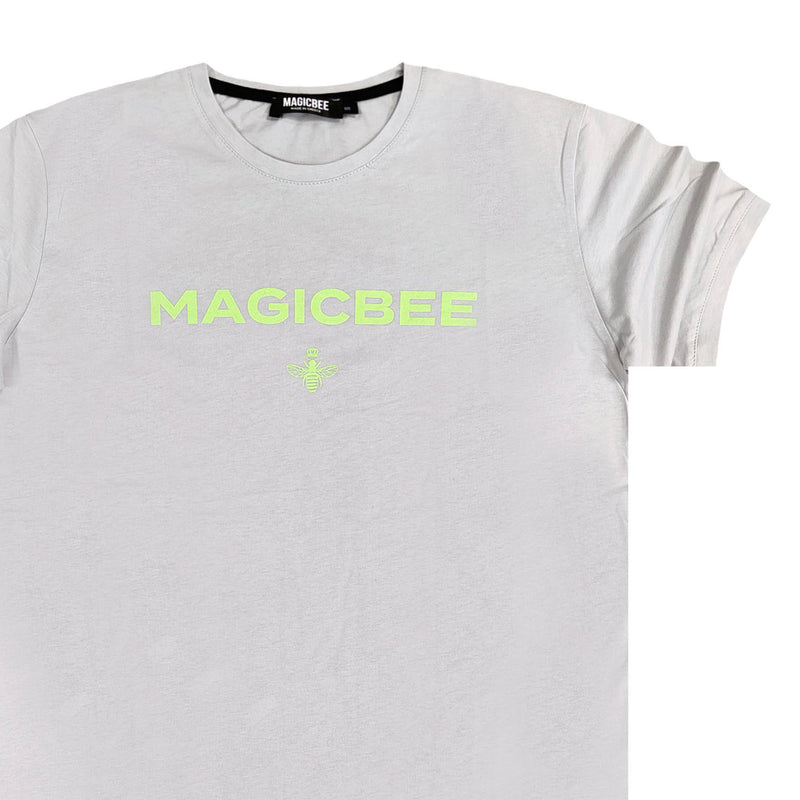 Magic bee lime letters logo tee - ice