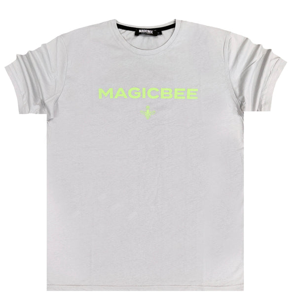 Magic bee - MB2307 - lime letters logo tee - ice