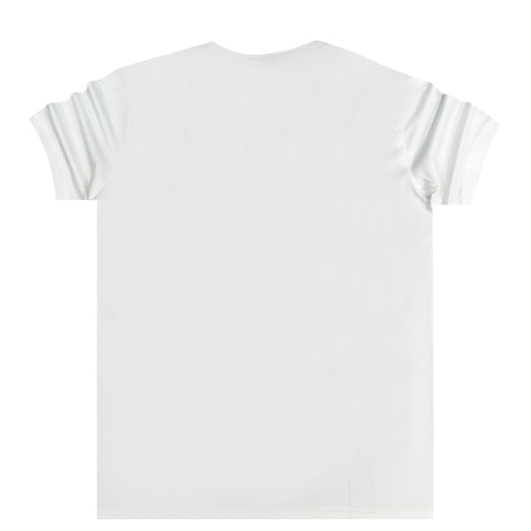 Ανδρική κοντομάνικη μπλούζα Magic bee - MB2307 - black letters logo tee λευκό