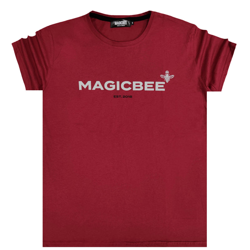 Magic bee - MB2308 - white letters 2018 logo tee - bordo
