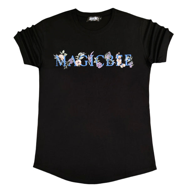 Magic bee - MB2314 - floral logo tee - black