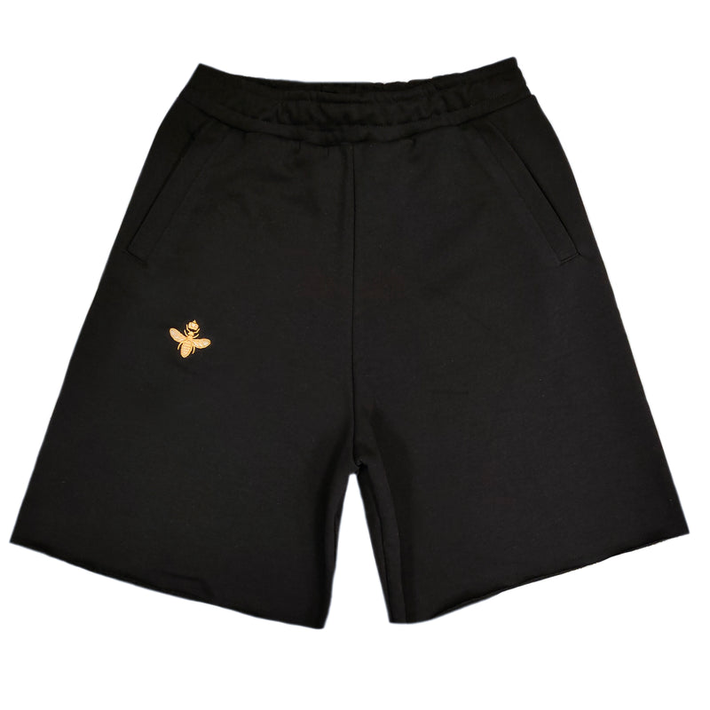 Magicbee - MB2350 - gold embroidered shorts - black